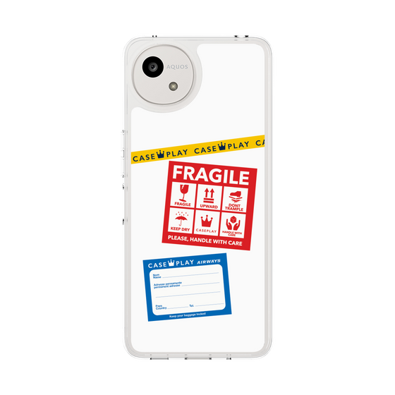 Slim Protection Case［ FRAGILE Stickers - White ］