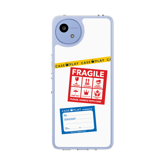 Slim Protection Case［ FRAGILE Stickers - White ］