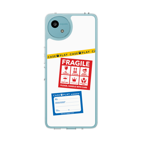 Slim Protection Case［ FRAGILE Stickers - White ］