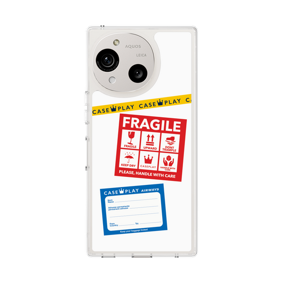 Slim Protection Case［ FRAGILE Stickers - White ］