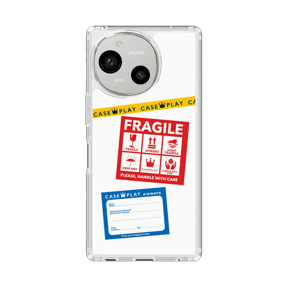 Slim Protection Case［ FRAGILE Stickers - White ］