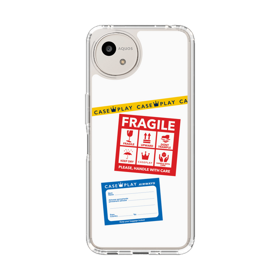 Slim Protection Case［ FRAGILE Stickers - White ］