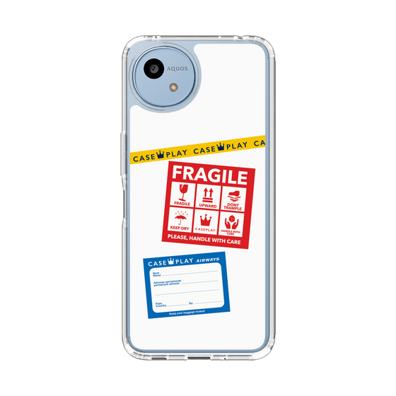 Slim Protection Case［ FRAGILE Stickers - White ］