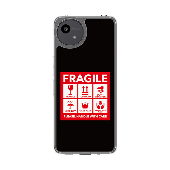 Slim Protection Case［ FRAGILE Sticker - Black ］