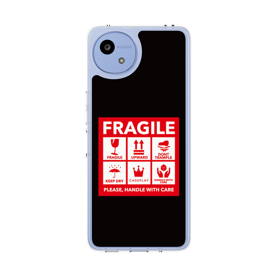 Slim Protection Case［ FRAGILE Sticker - Black ］