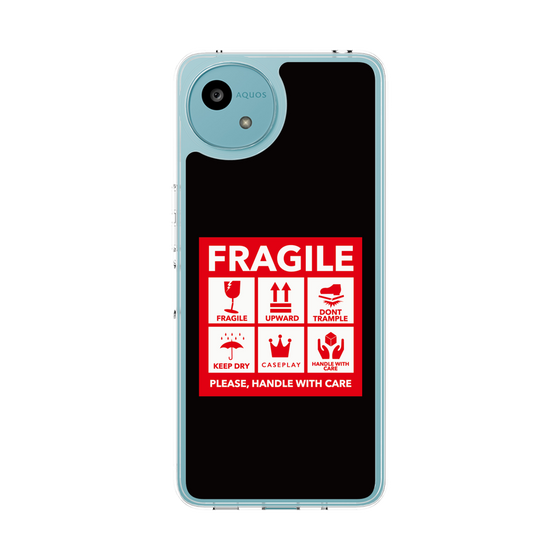 Slim Protection Case［ FRAGILE Sticker - Black ］