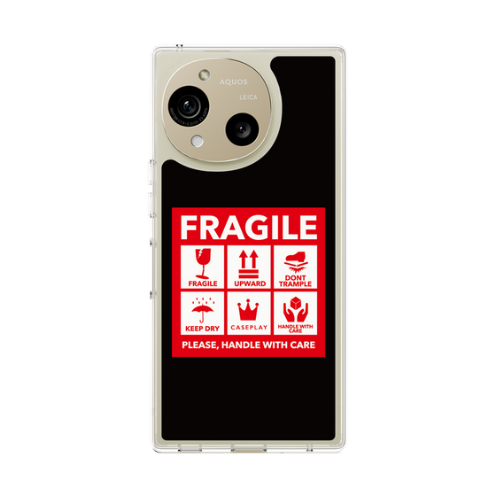 Slim Protection Case［ FRAGILE Sticker - Black ］