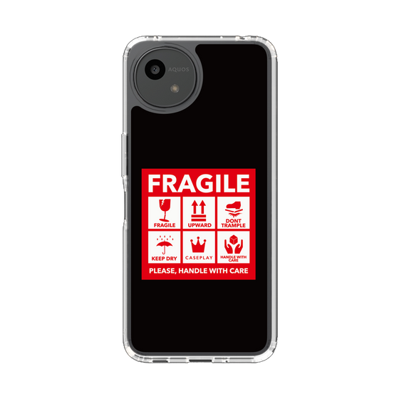 Slim Protection Case［ FRAGILE Sticker - Black ］