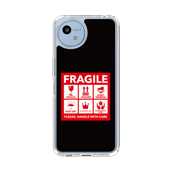 Slim Protection Case［ FRAGILE Sticker - Black ］