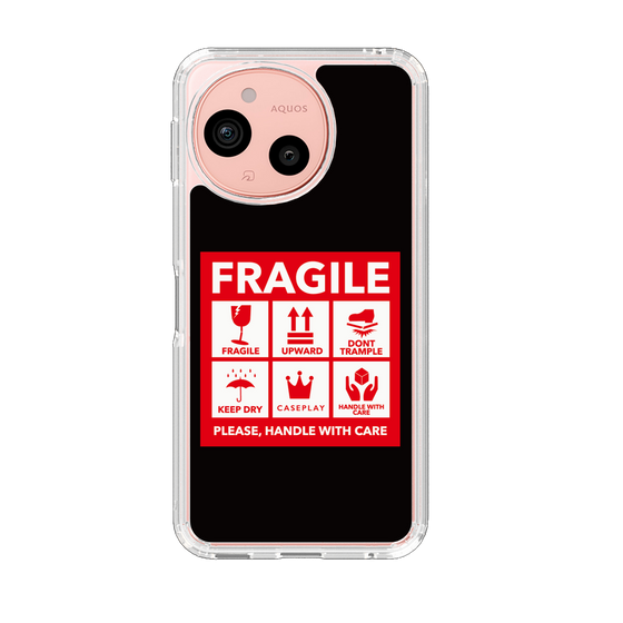 Slim Protection Case［ FRAGILE Sticker - Black ］