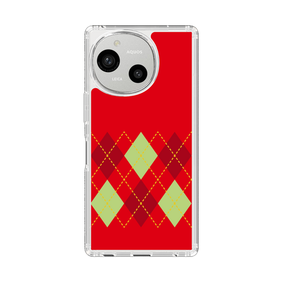 Slim Protection Case［ Nordic Argyle - Red ］