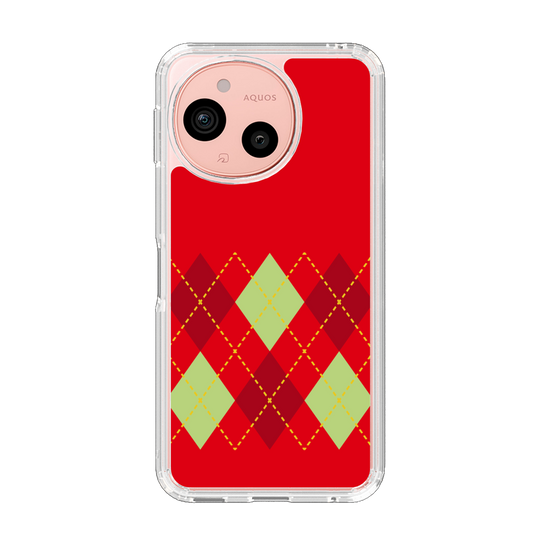 Slim Protection Case［ Nordic Argyle - Red ］