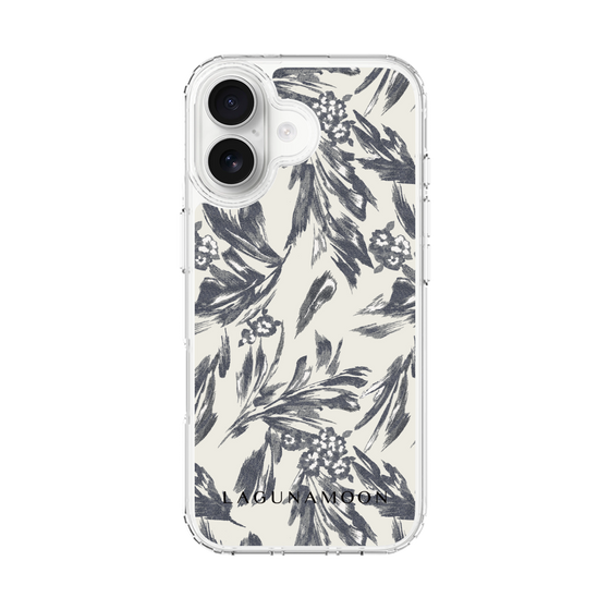 Slim Protection Case［ LAGUNAMOON - BotanicalJacquard - White×Black ］