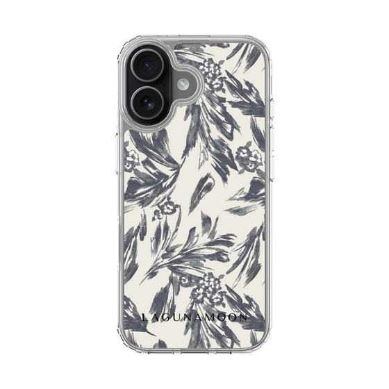 Slim Protection Case［ LAGUNAMOON - BotanicalJacquard - White×Black ］