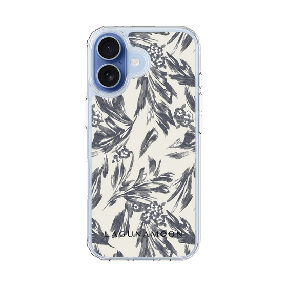 Slim Protection Case［ LAGUNAMOON - BotanicalJacquard - White×Black ］