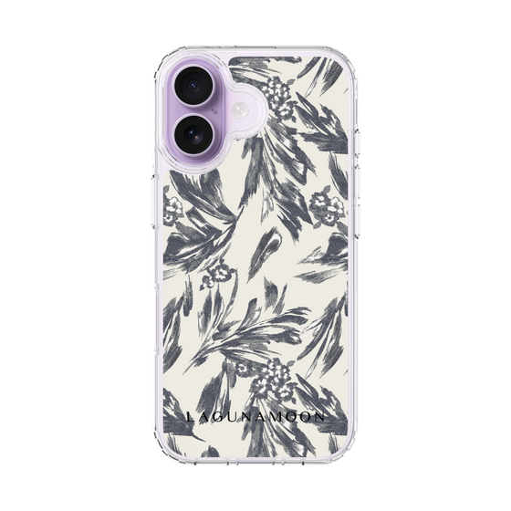 Slim Protection Case［ LAGUNAMOON - BotanicalJacquard - White×Black ］