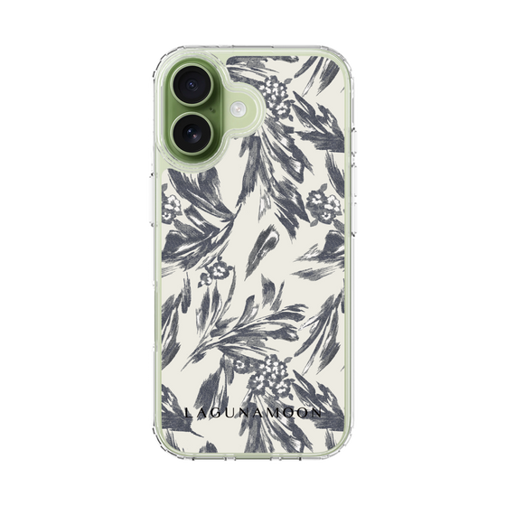 Slim Protection Case［ LAGUNAMOON - BotanicalJacquard - White×Black ］