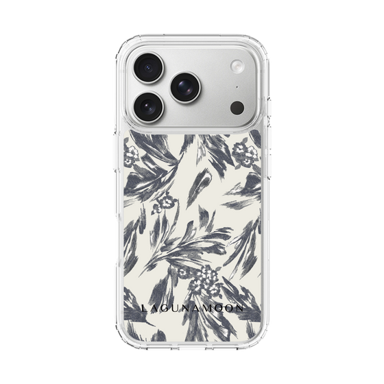 Slim Protection Case［ LAGUNAMOON - BotanicalJacquard - White×Black ］