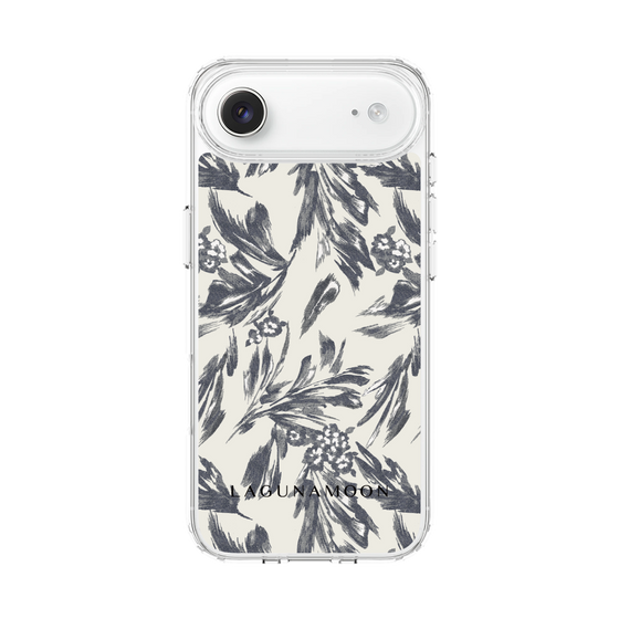 Slim Protection Case［ LAGUNAMOON - BotanicalJacquard - White×Black ］