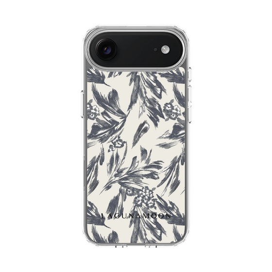 Slim Protection Case［ LAGUNAMOON - BotanicalJacquard - White×Black ］