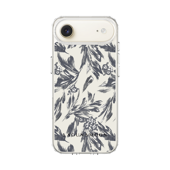 Slim Protection Case［ LAGUNAMOON - BotanicalJacquard - White×Black ］
