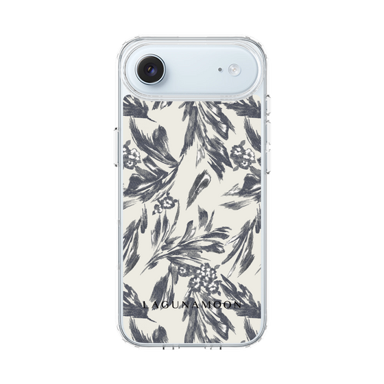 Slim Protection Case［ LAGUNAMOON - BotanicalJacquard - White×Black ］