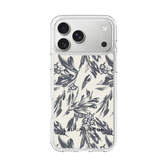 Slim Protection Case［ LAGUNAMOON - BotanicalJacquard - White×Black ］