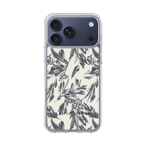 Slim Protection Case［ LAGUNAMOON - BotanicalJacquard - White×Black ］