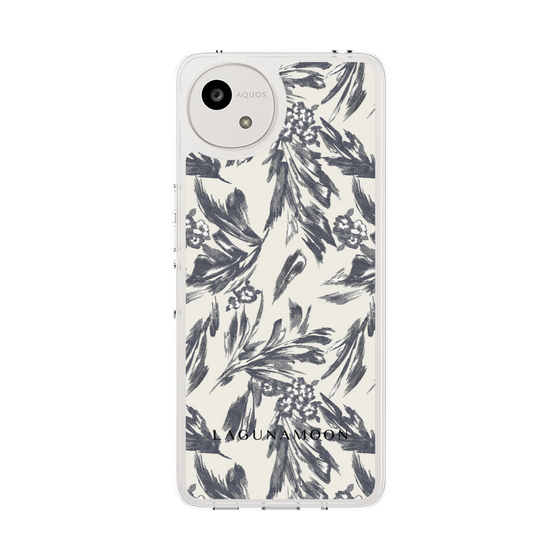Slim Protection Case［ LAGUNAMOON - BotanicalJacquard - White×Black ］