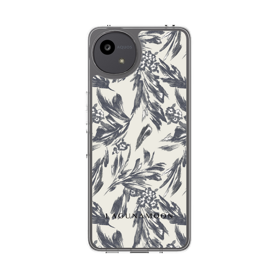 Slim Protection Case［ LAGUNAMOON - BotanicalJacquard - White×Black ］