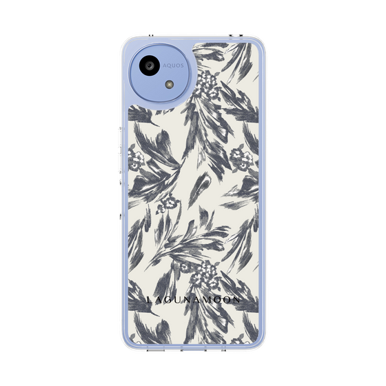 Slim Protection Case［ LAGUNAMOON - BotanicalJacquard - White×Black ］