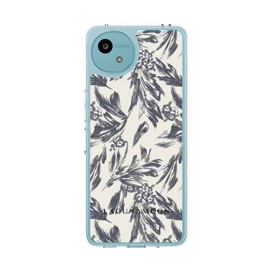 Slim Protection Case［ LAGUNAMOON - BotanicalJacquard - White×Black ］