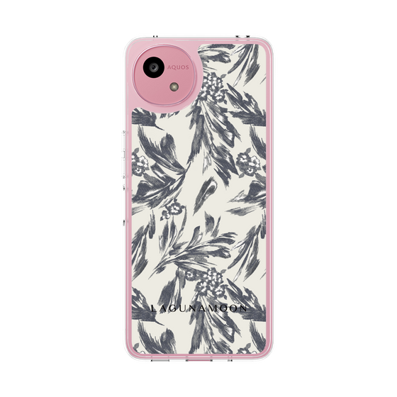Slim Protection Case［ LAGUNAMOON - BotanicalJacquard - White×Black ］