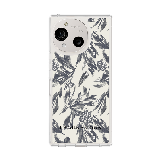 Slim Protection Case［ LAGUNAMOON - BotanicalJacquard - White×Black ］