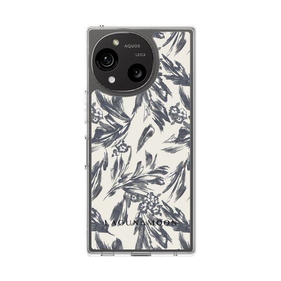 Slim Protection Case［ LAGUNAMOON - BotanicalJacquard - White×Black ］