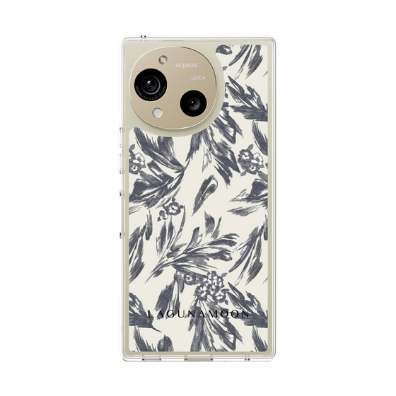 Slim Protection Case［ LAGUNAMOON - BotanicalJacquard - White×Black ］
