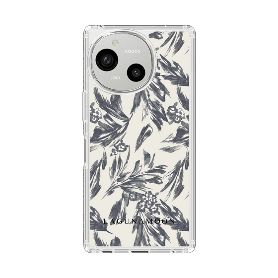 Slim Protection Case［ LAGUNAMOON - BotanicalJacquard - White×Black ］