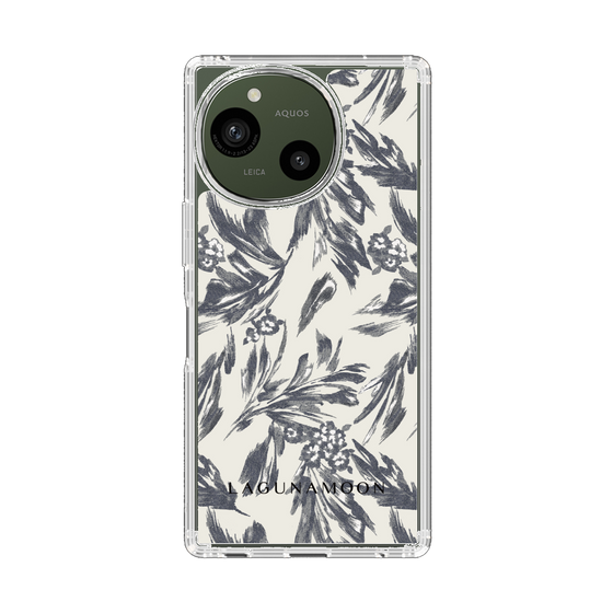 Slim Protection Case［ LAGUNAMOON - BotanicalJacquard - White×Black ］