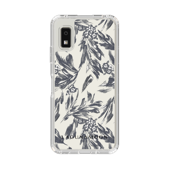Slim Protection Case［ LAGUNAMOON - BotanicalJacquard - White×Black ］