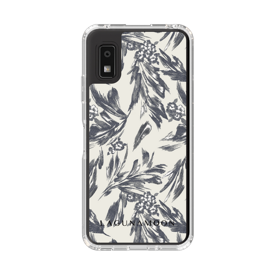 Slim Protection Case［ LAGUNAMOON - BotanicalJacquard - White×Black ］