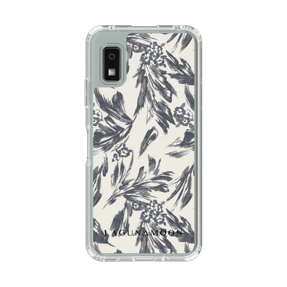 Slim Protection Case［ LAGUNAMOON - BotanicalJacquard - White×Black ］