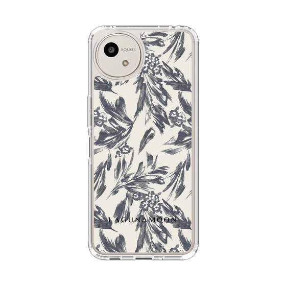 Slim Protection Case［ LAGUNAMOON - BotanicalJacquard - White×Black ］