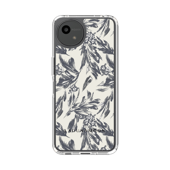 Slim Protection Case［ LAGUNAMOON - BotanicalJacquard - White×Black ］