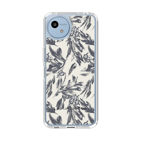 Slim Protection Case［ LAGUNAMOON - BotanicalJacquard - White×Black ］