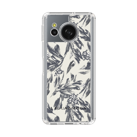 Slim Protection Case［ LAGUNAMOON - BotanicalJacquard - White×Black ］