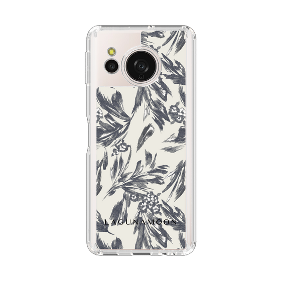 Slim Protection Case［ LAGUNAMOON - BotanicalJacquard - White×Black ］
