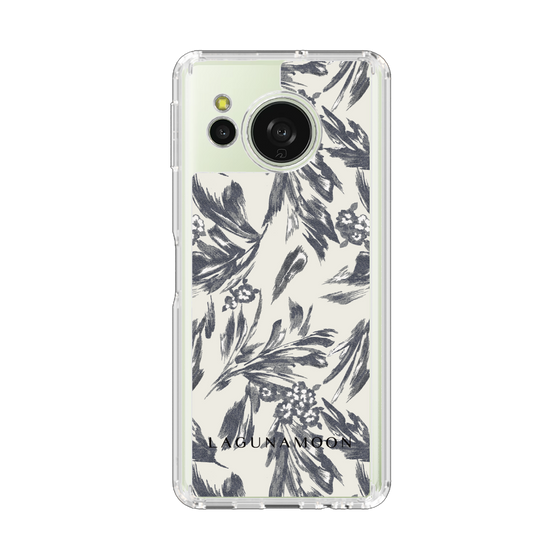 Slim Protection Case［ LAGUNAMOON - BotanicalJacquard - White×Black ］