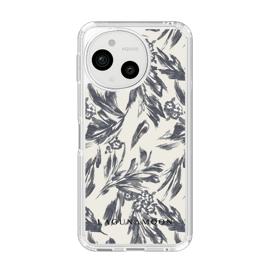 Slim Protection Case［ LAGUNAMOON - BotanicalJacquard - White×Black ］