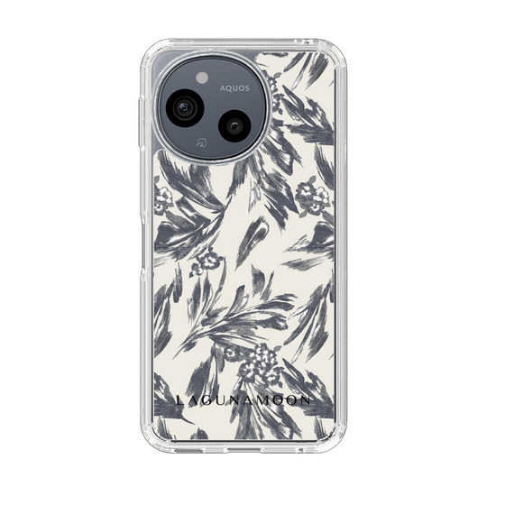 Slim Protection Case［ LAGUNAMOON - BotanicalJacquard - White×Black ］