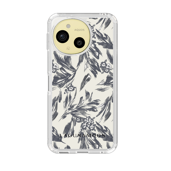 Slim Protection Case［ LAGUNAMOON - BotanicalJacquard - White×Black ］